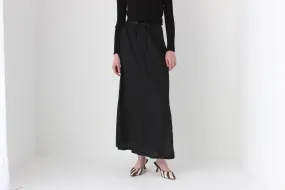 90s Minimal Linen High Waist Skirt