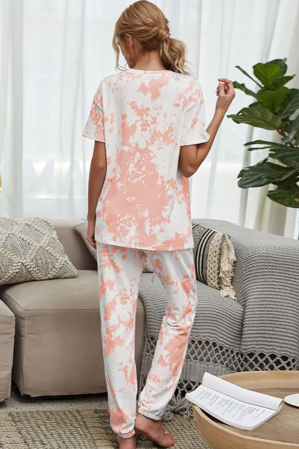Addison Tie-Dye Tee & Drawstring Waist Joggers Lounge Set