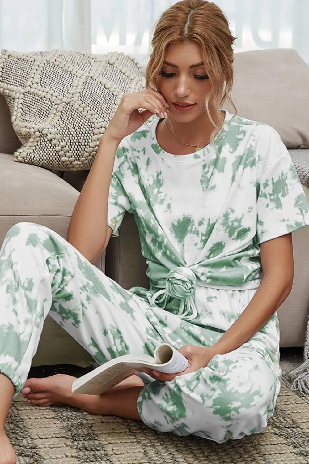 Addison Tie-Dye Tee & Drawstring Waist Joggers Lounge Set