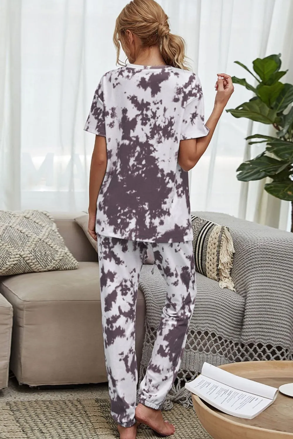 Addison Tie-Dye Tee & Drawstring Waist Joggers Lounge Set
