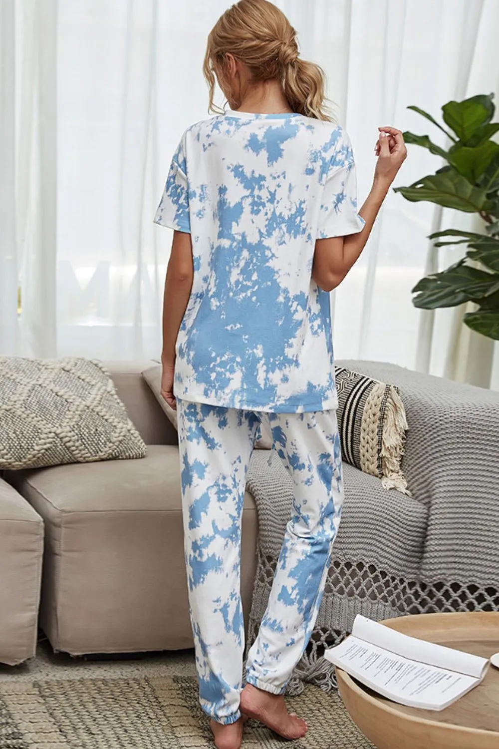 Addison Tie-Dye Tee & Drawstring Waist Joggers Lounge Set
