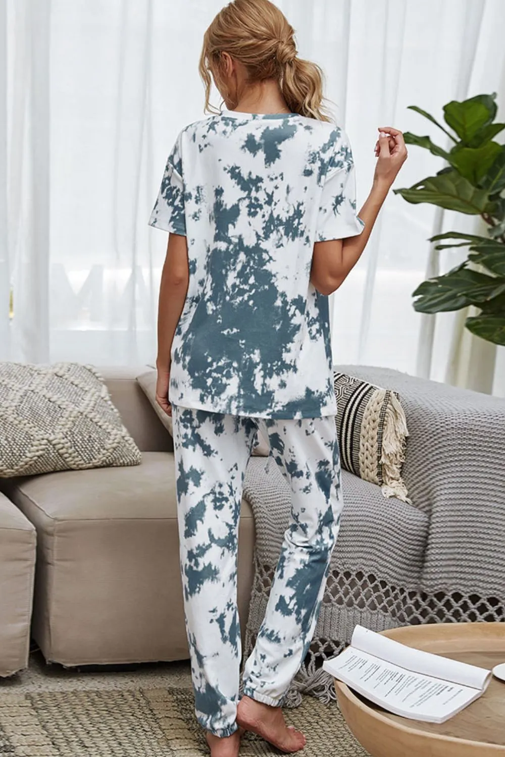 Addison Tie-Dye Tee & Drawstring Waist Joggers Lounge Set