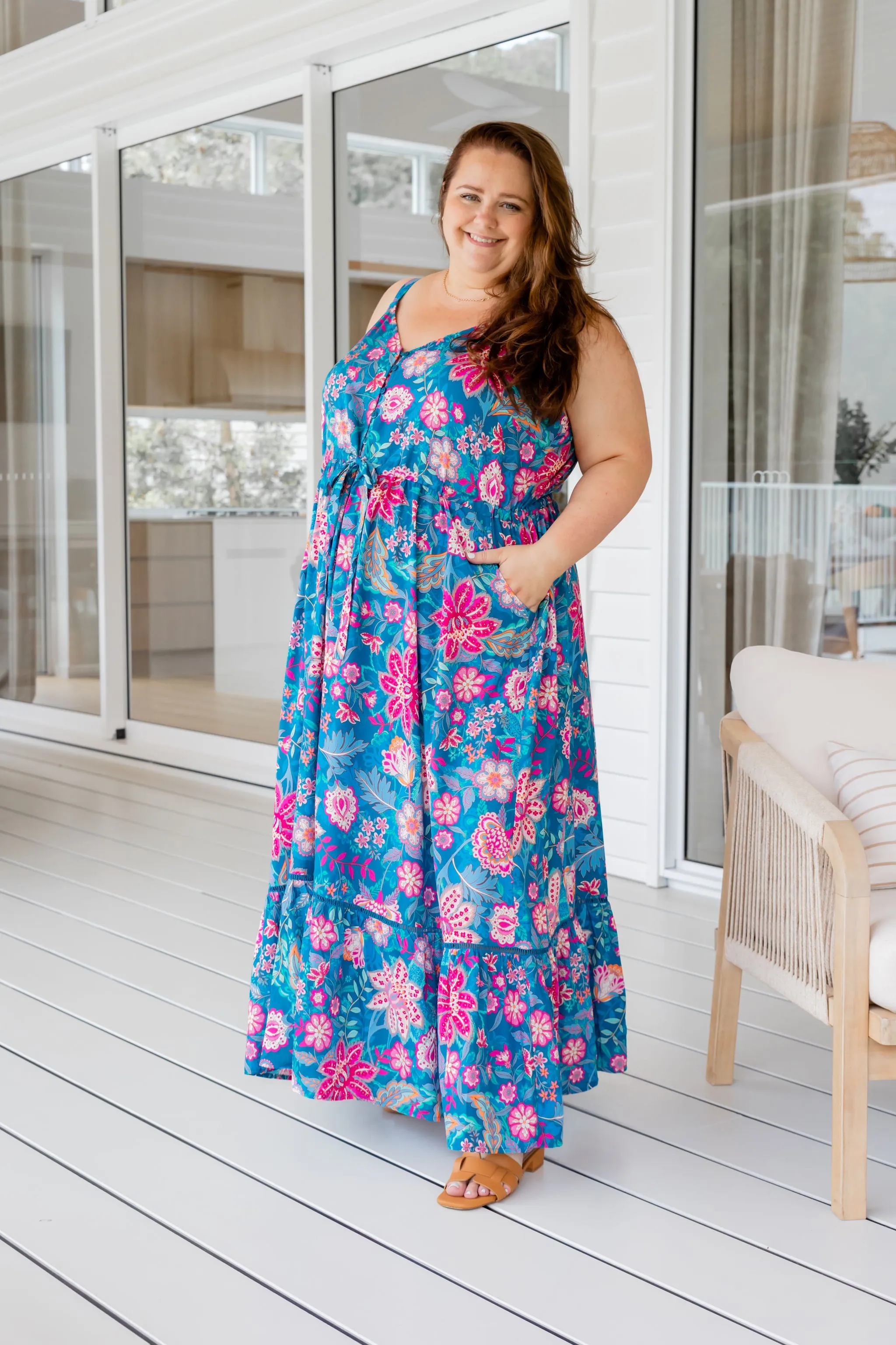 April Maxi Dress in Paisley Floral