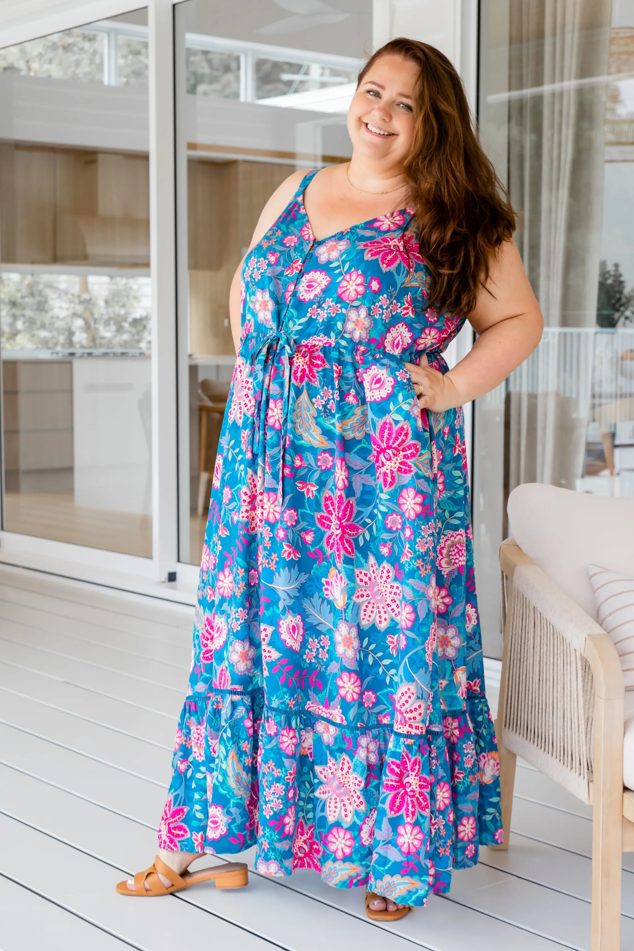 April Maxi Dress in Paisley Floral