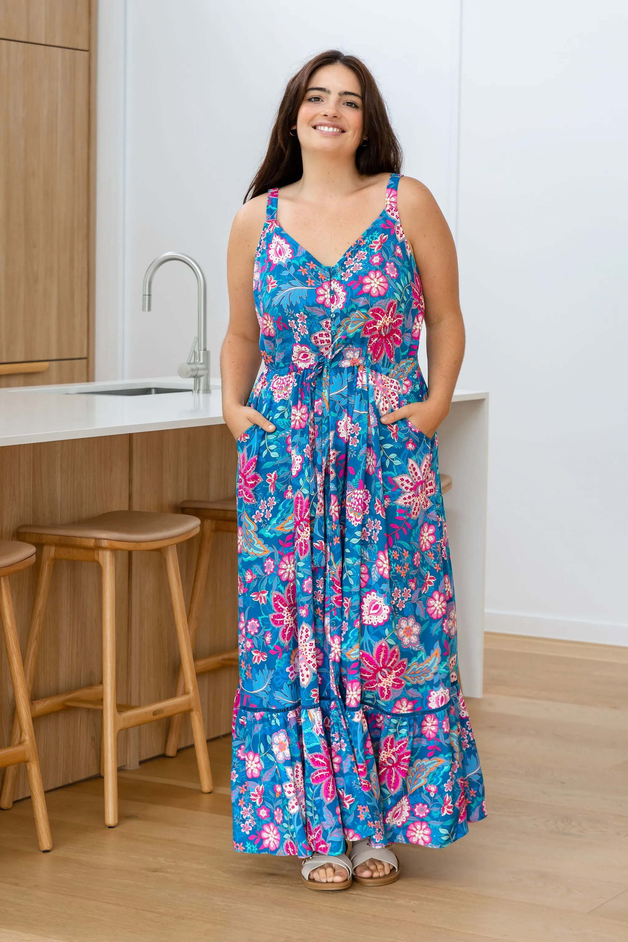 April Maxi Dress in Paisley Floral