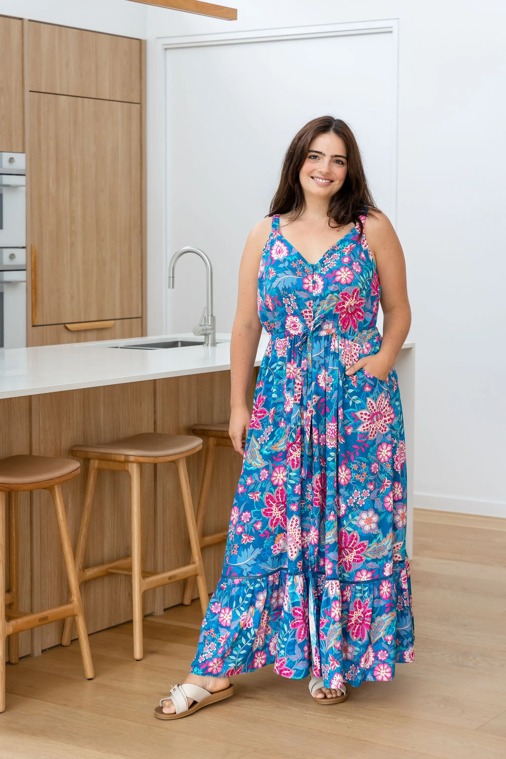 April Maxi Dress in Paisley Floral