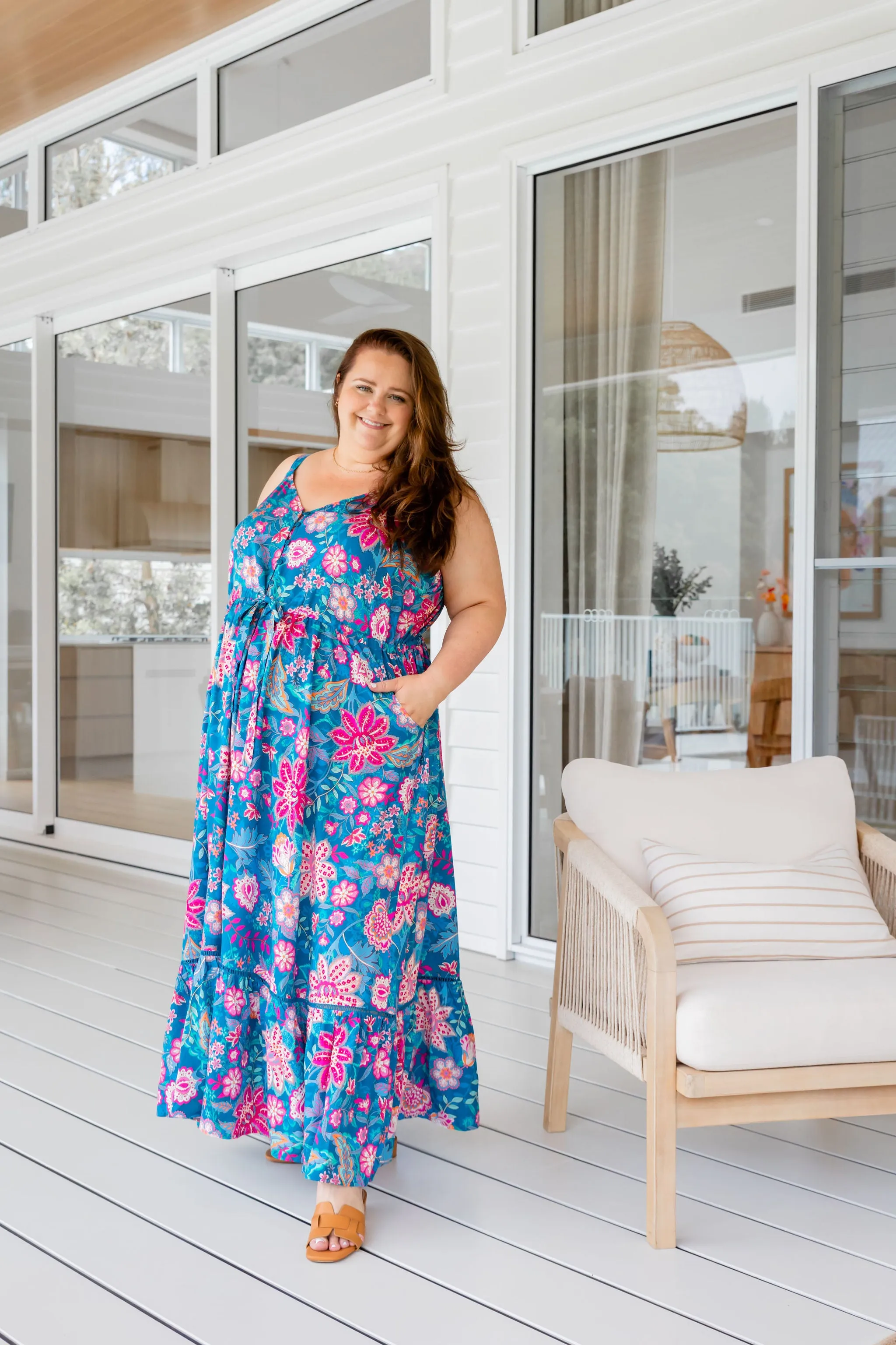 April Maxi Dress in Paisley Floral
