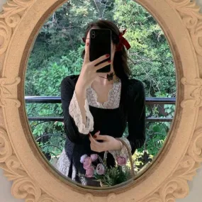 as Night     Dress Dark Academia Kawaii Academia Y2K Cottagecore Coquette Fairycore Dollette Princesscore