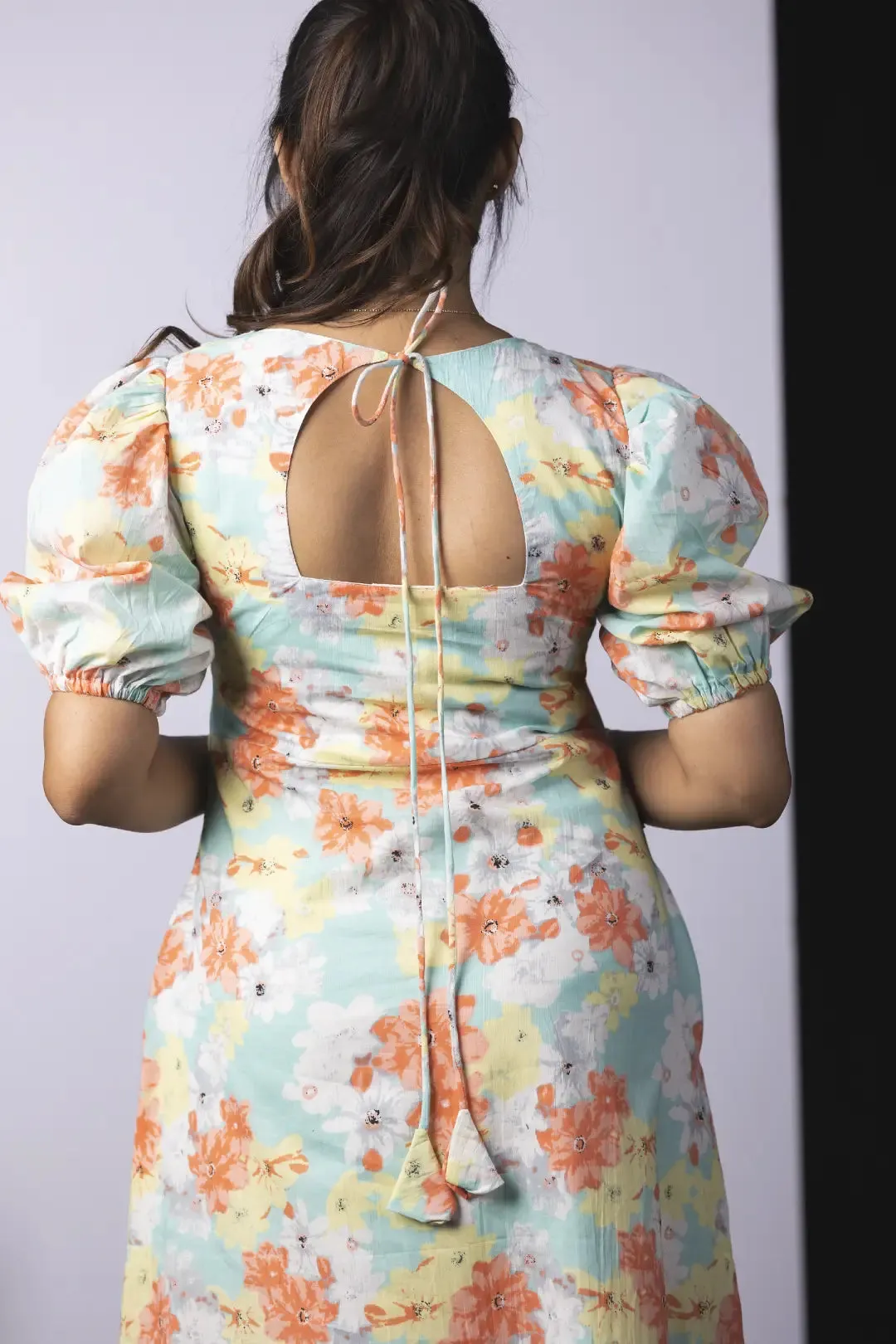 Beach And Peach Floral Maternity Nursing Dress