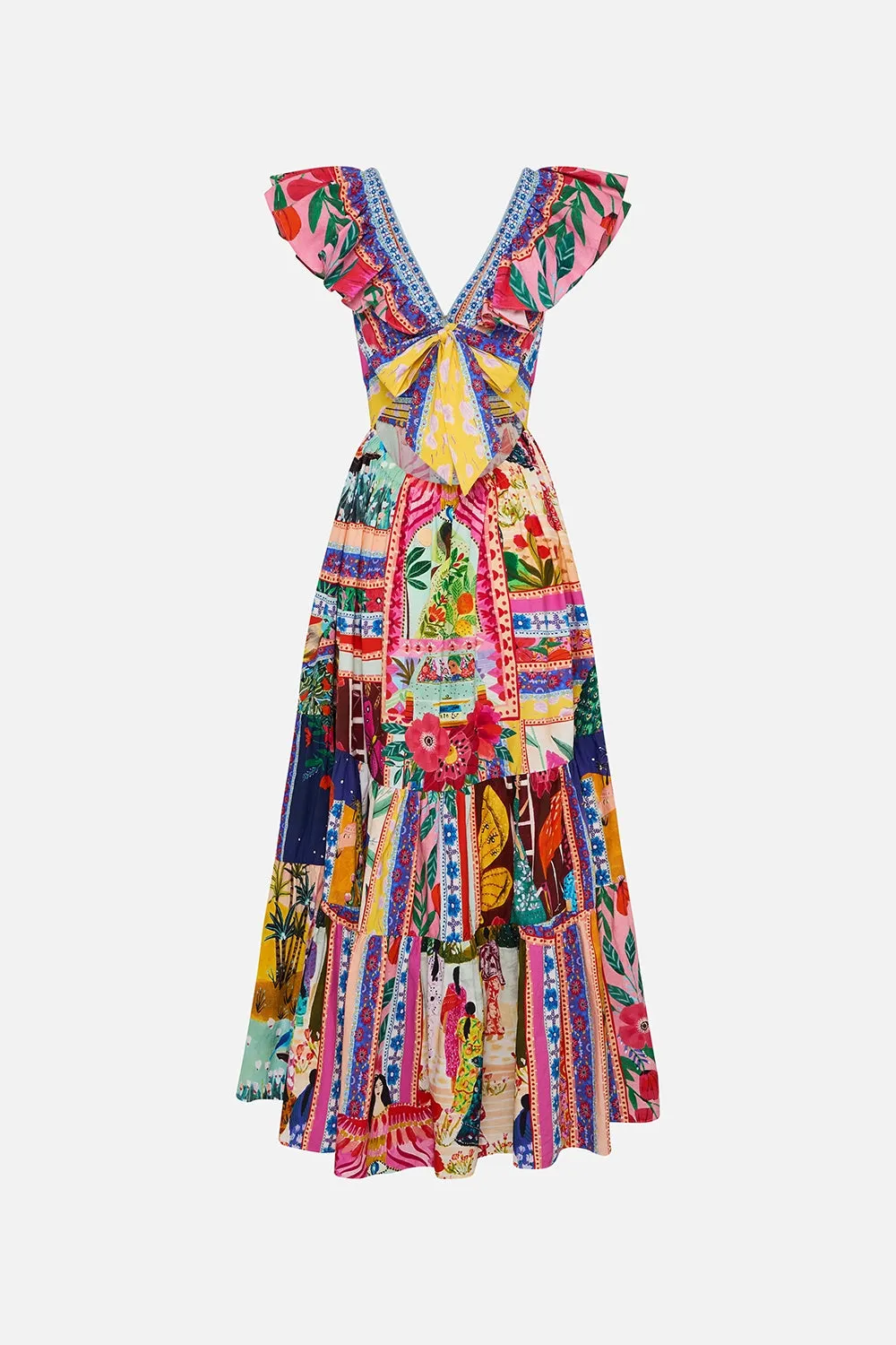 CAMILLA | ROEQIYAS REALM TIERED DRESS WITH NECK FRILL
