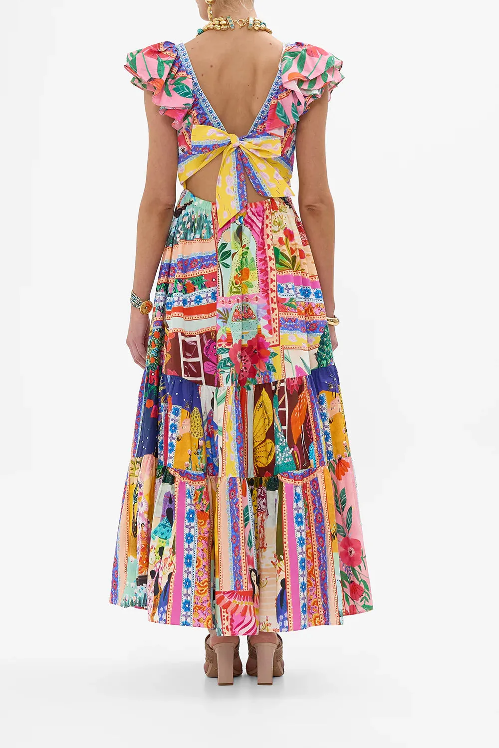 CAMILLA | ROEQIYAS REALM TIERED DRESS WITH NECK FRILL