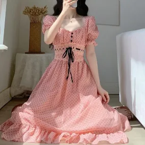 Chic  Dress Kawaii Academia Y2K Cottagecore Coquette Fairycore Dollette Princesscore