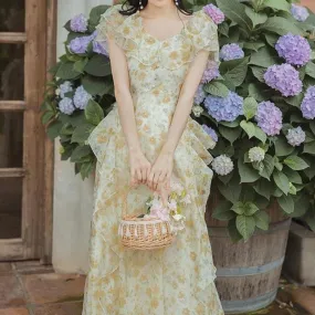 Citrus Fae Queen  Dress Dark Academia Kawaii Academia Y2K Cottagecore Coquette Fairycore Dollette Princesscore