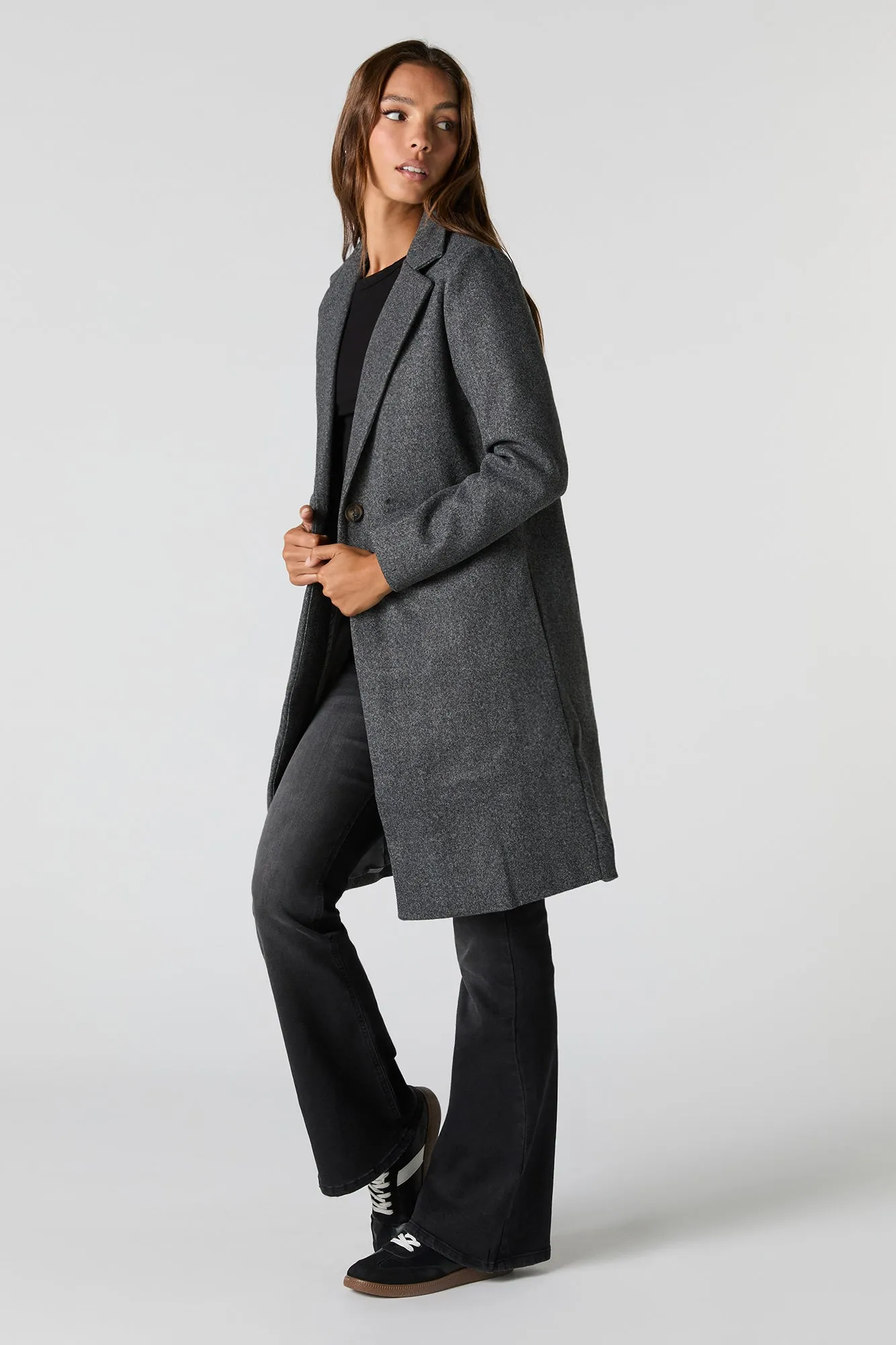 Collared Single Button Coat