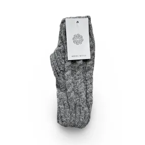 Cozy Fingerless Gloves Cable Knit Arm Warmers - Grey - Womens