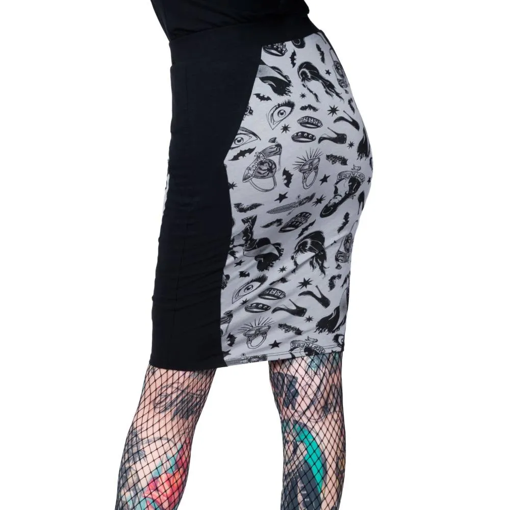 Elvira Comic Icons Coffin Pencil Skirt