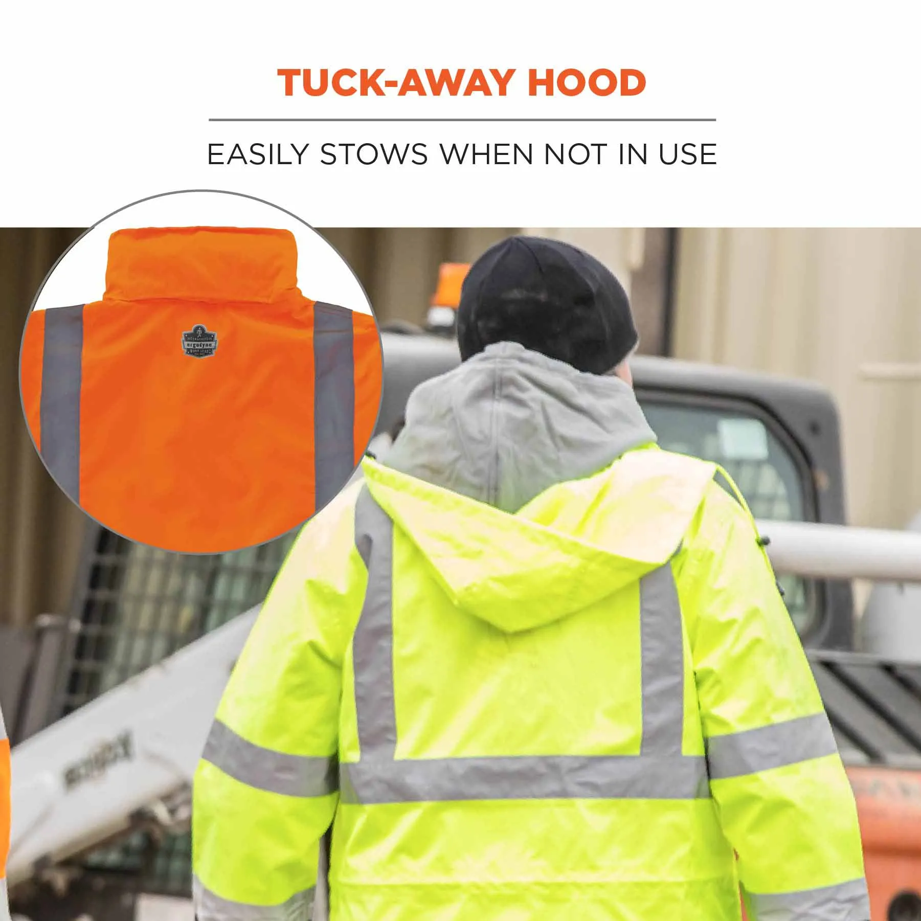 Ergodyne 24366 8366 2XL Orange Class 3 Lightweight Hi-Vis Rain Jacket