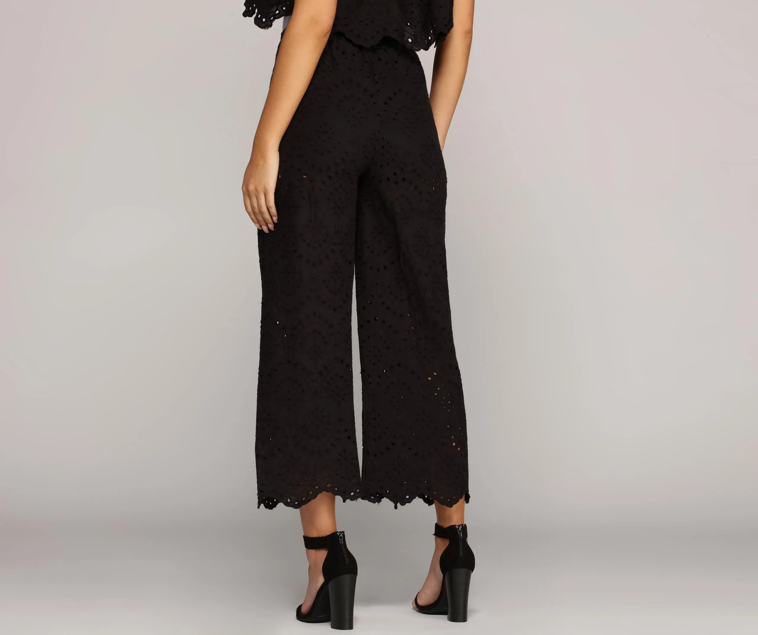 Eyelets On You Culotte Pants