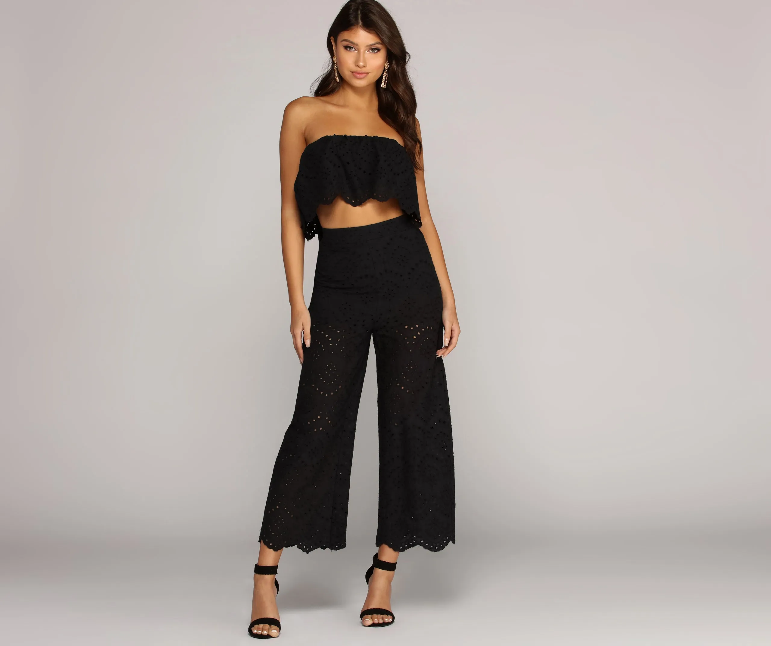 Eyelets On You Culotte Pants