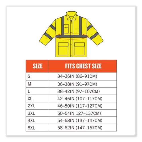 Glowear 8366 Class 3 Lightweight Hi-vis Rain Jacket, Polyester, 3x-large, Lime, Ships In 1-3 Business Days