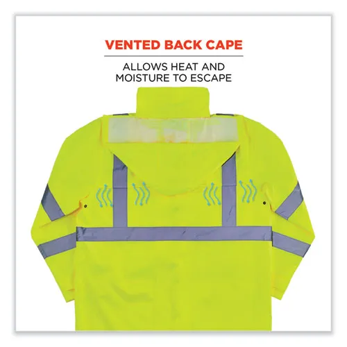 Glowear 8366 Class 3 Lightweight Hi-vis Rain Jacket, Polyester, 3x-large, Lime, Ships In 1-3 Business Days