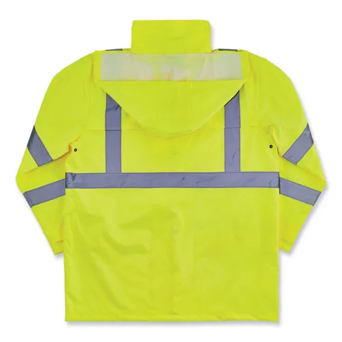 Glowear 8366 Class 3 Lightweight Hi-vis Rain Jacket, Polyester, Medium, Lime, Ships In 1-3 Business Days