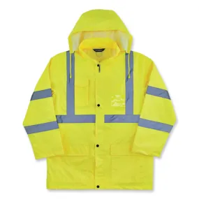 Glowear 8366 Class 3 Lightweight Hi-vis Rain Jacket, Polyester, Medium, Lime, Ships In 1-3 Business Days