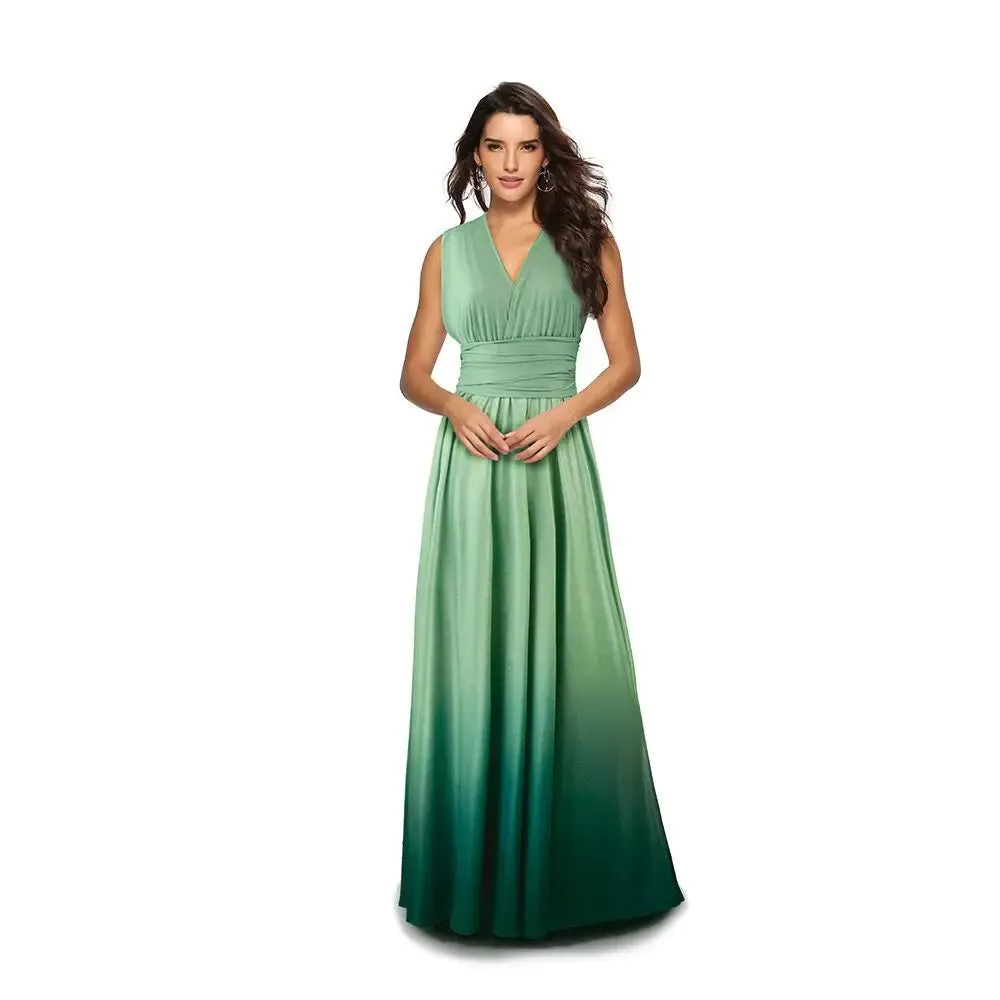 Gradient Party Maxi Dress Multiway Wrap Convertible Boho Bandage Dress