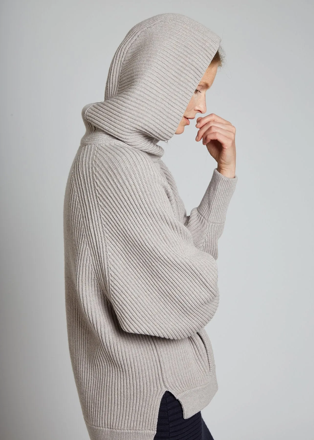 Hooded Poncho Tunic, Misty