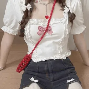 Kansas    Top Kawaii Academia Y2K Cottagecore Coquette Fairycore Dollette Princesscore