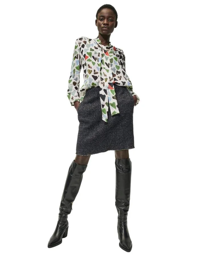 Luisa Cerano Little Heart Print Blouse