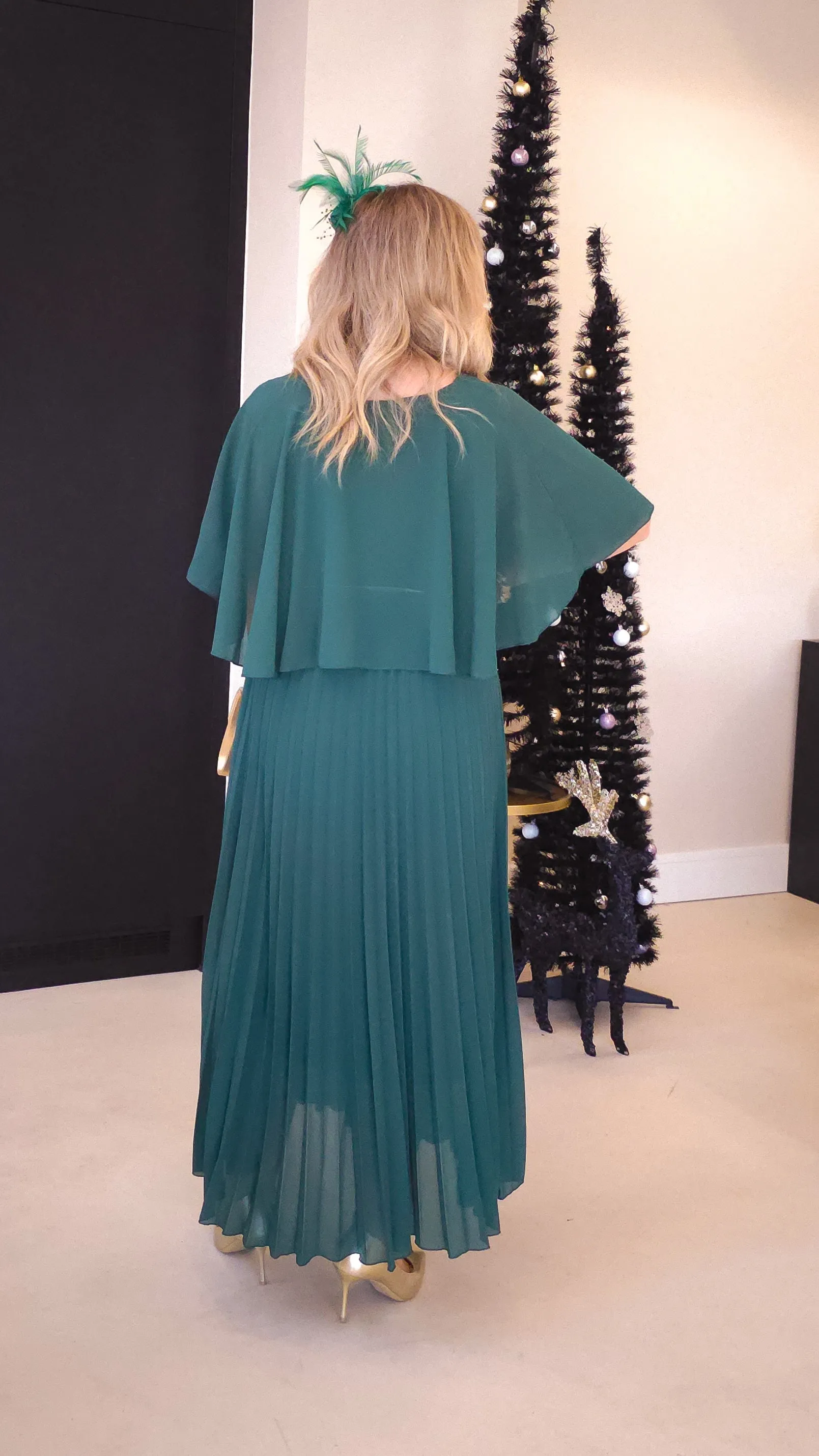 Mabel Cape Dress- Emmerald