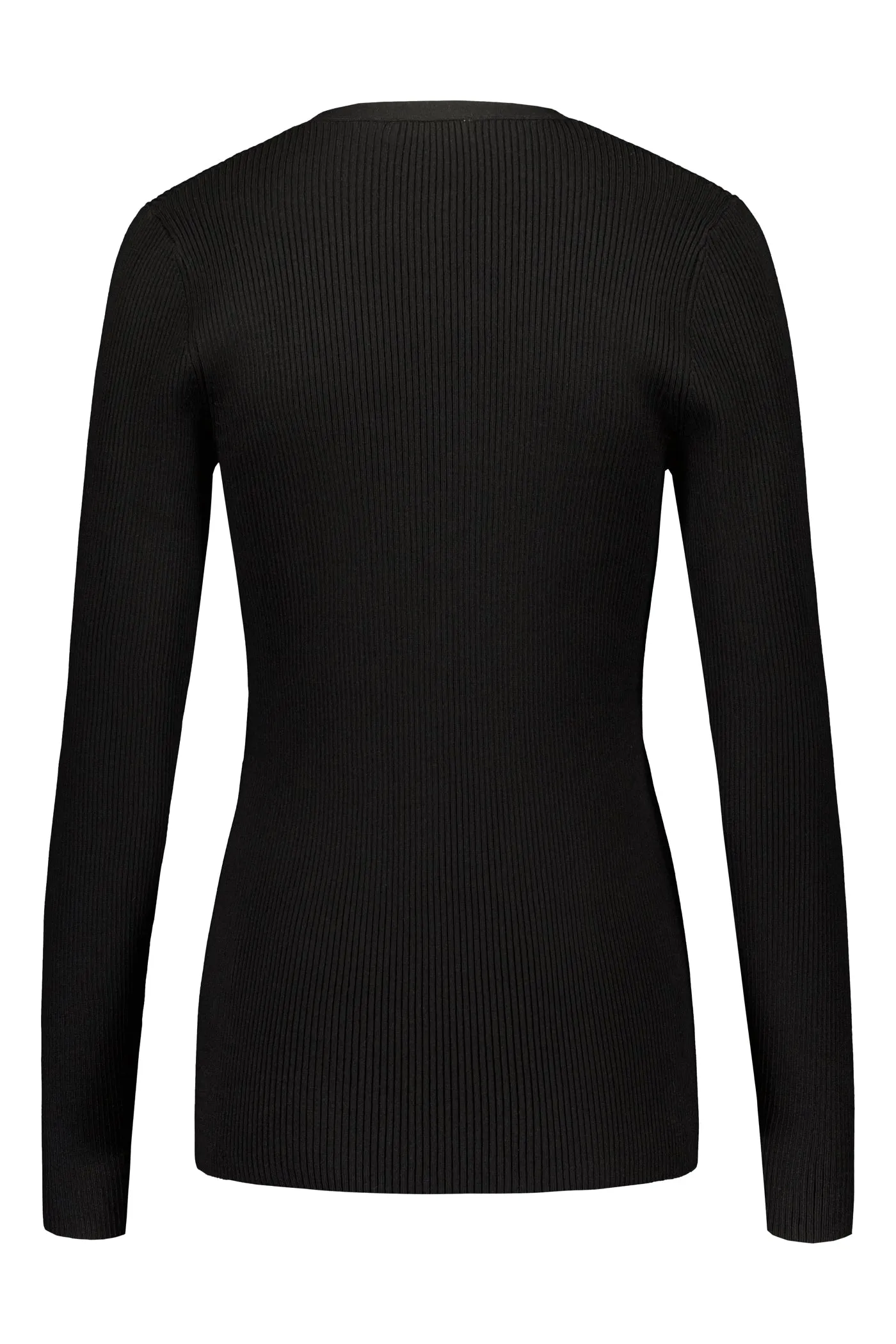May Fitted Viscose Knit Top Black