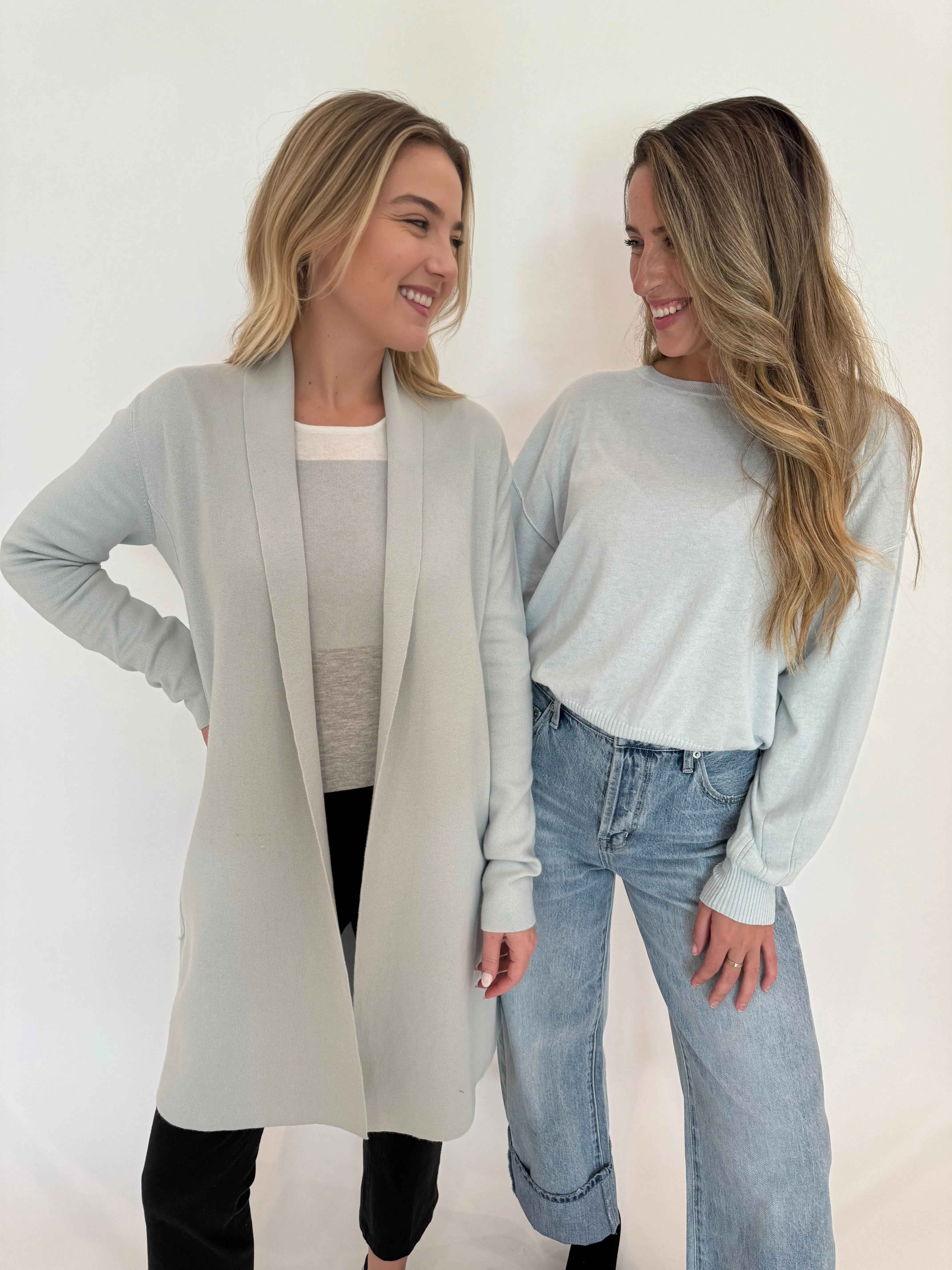 Misty Haze Multi Stripe Crew Sweater