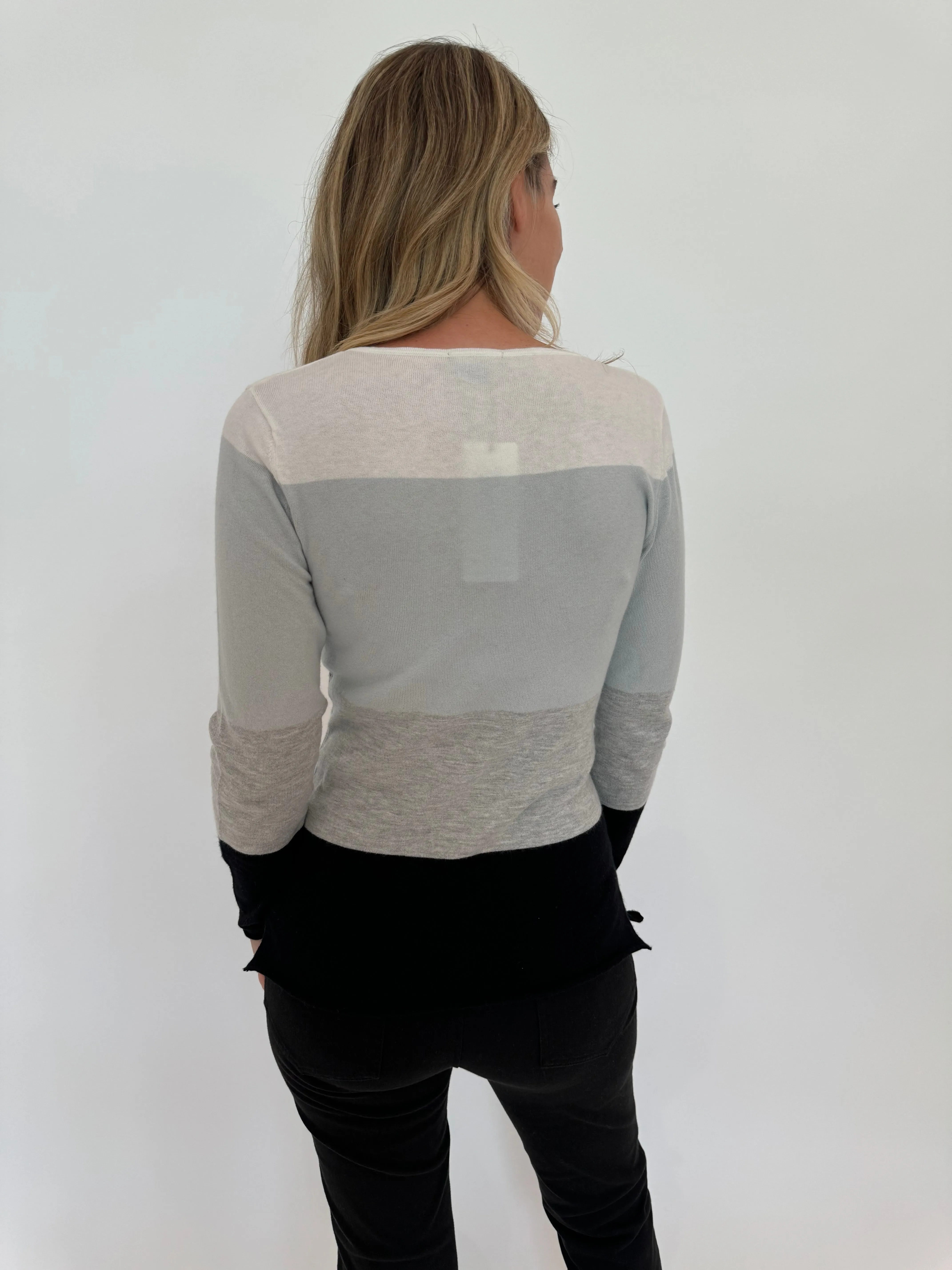 Misty Haze Multi Stripe Crew Sweater