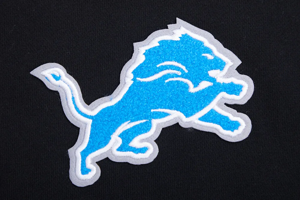 NFL DETROIT LIONS CLASSIC WOMEN'S CROPPED PO HOODIE (BLACK)