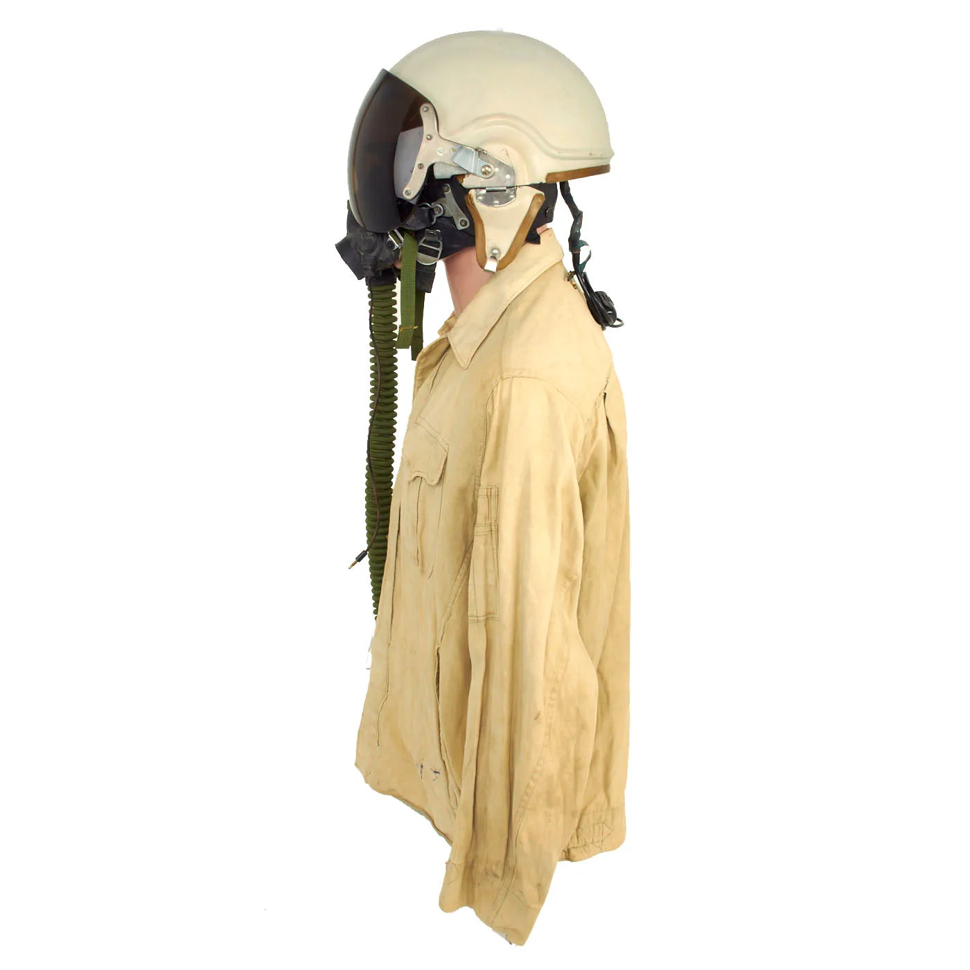 Original Vietnam War Vietnam People's Air Force Uniform Set With Helmet, Oxygen Mask, Boots and Photo - 7 Items