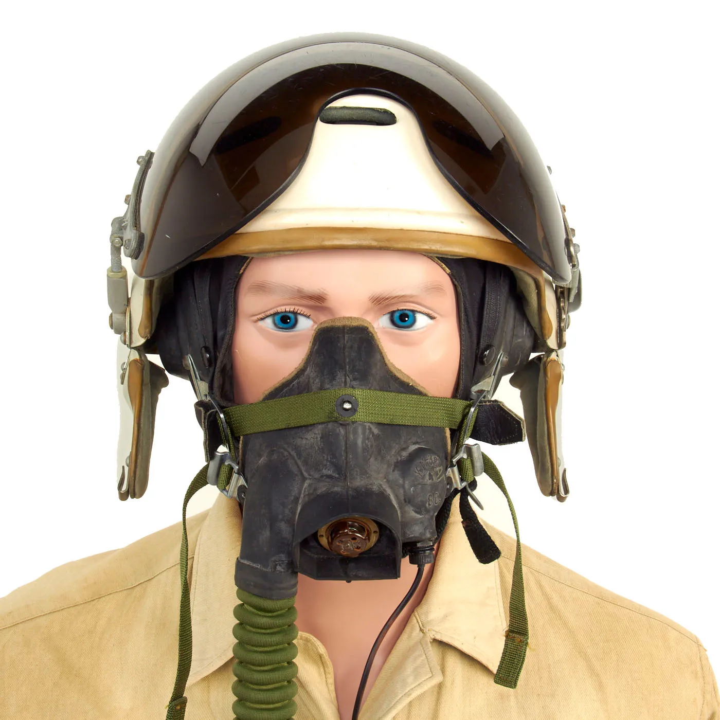 Original Vietnam War Vietnam People's Air Force Uniform Set With Helmet, Oxygen Mask, Boots and Photo - 7 Items