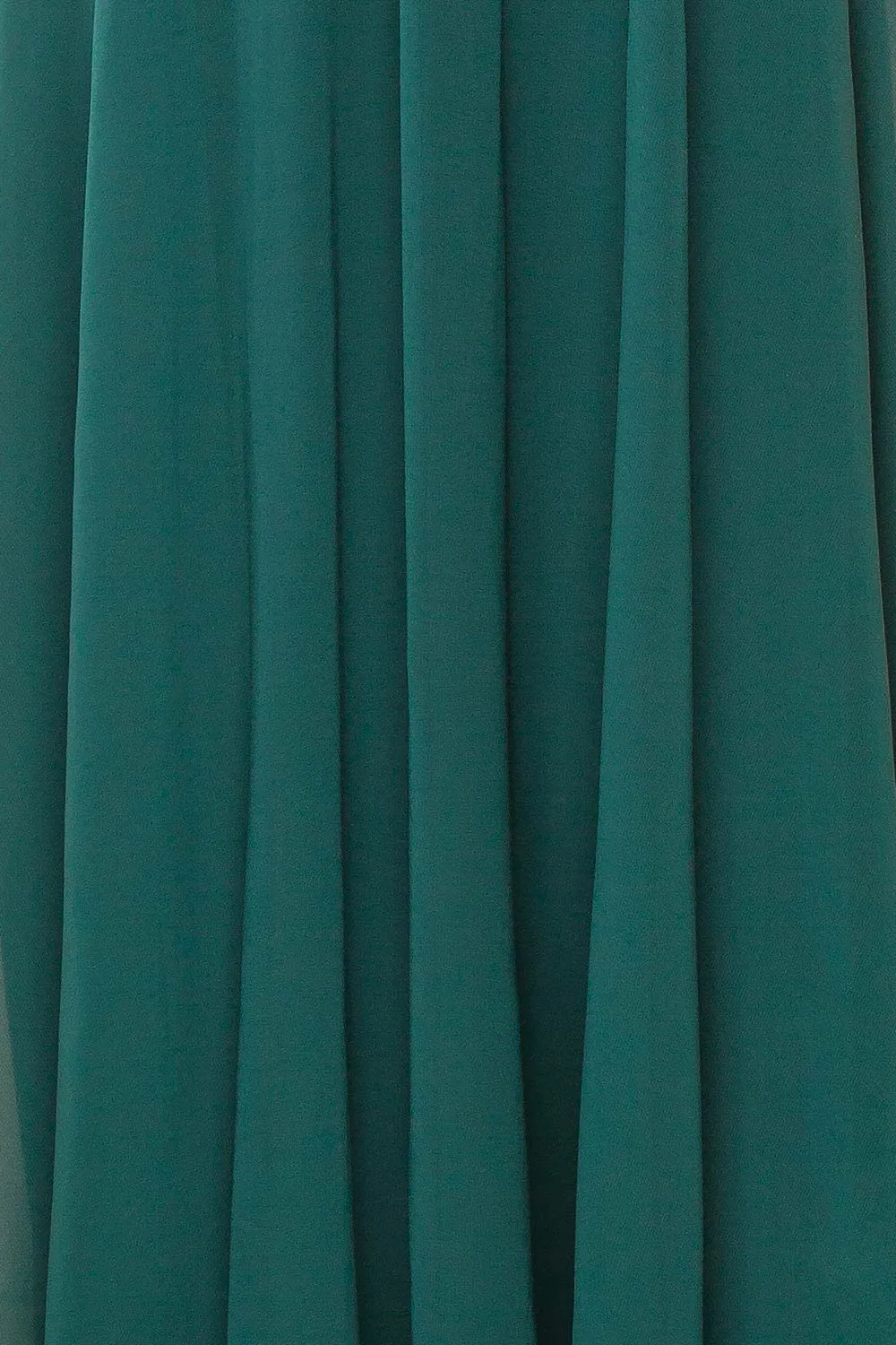 Peggie Emerald | Chiffon Maxi Dress w/ Back Embroidery
