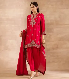 Pink Embroidered Tunic Set
