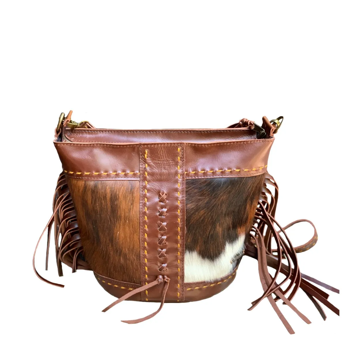 Pranee Leather Artisan Bag, Cheyenne Quincy Bag, Brown