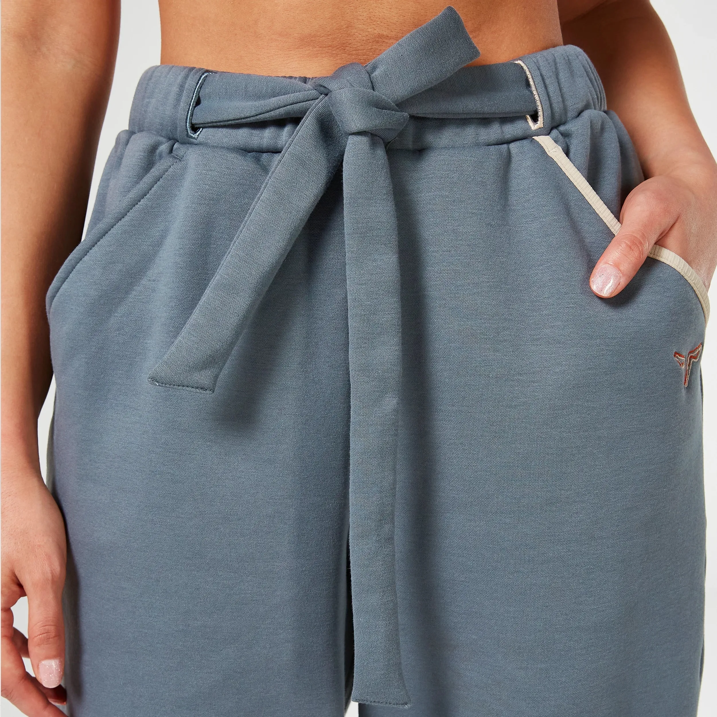 Retrograde Criss Cross Tie Joggers - Stormy Weather