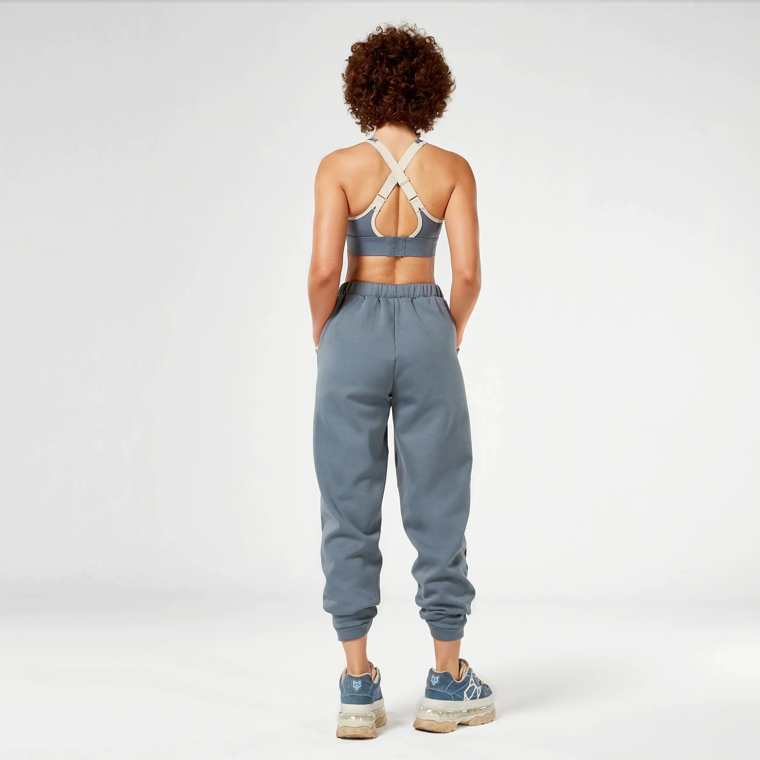 Retrograde Criss Cross Tie Joggers - Stormy Weather