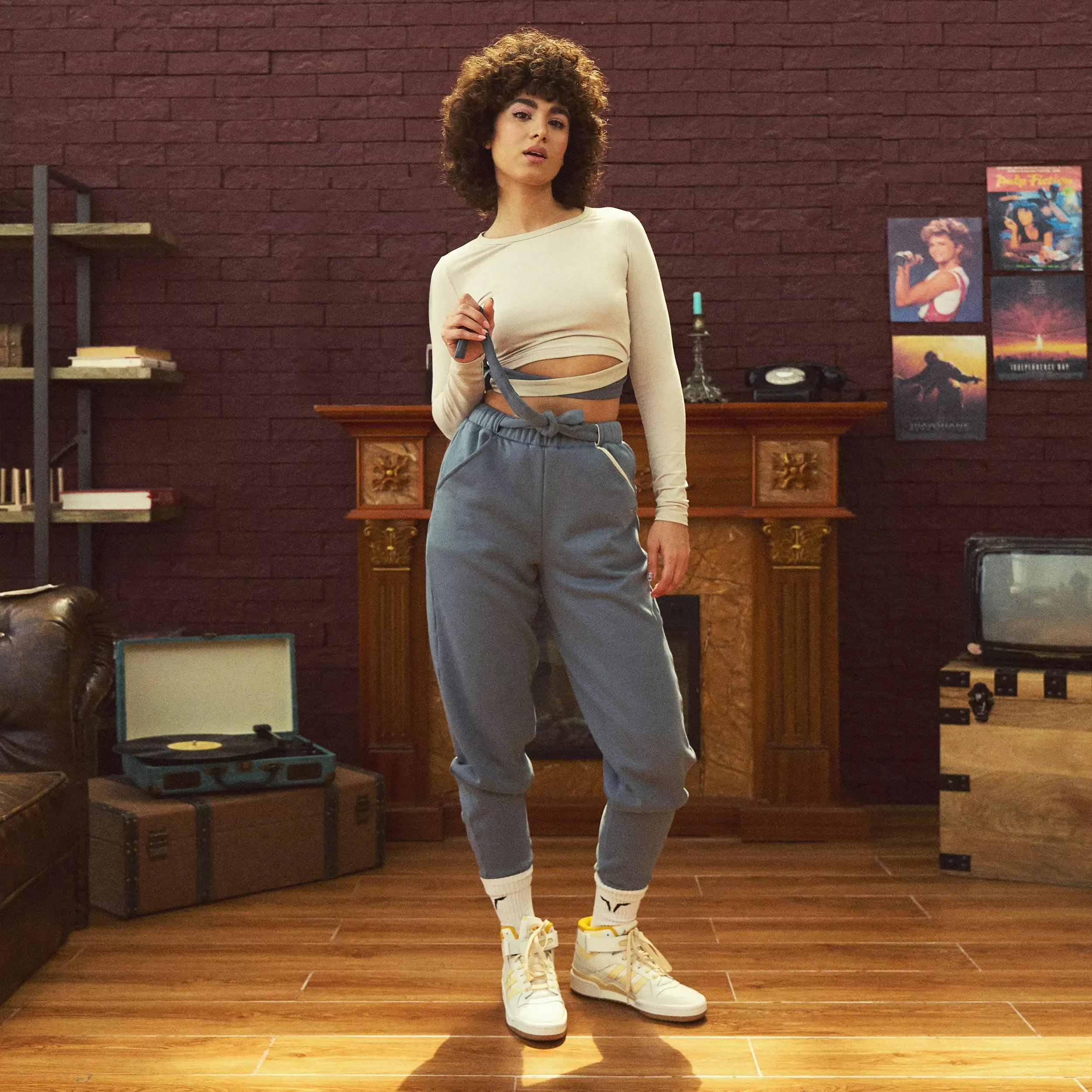 Retrograde Criss Cross Tie Joggers - Stormy Weather
