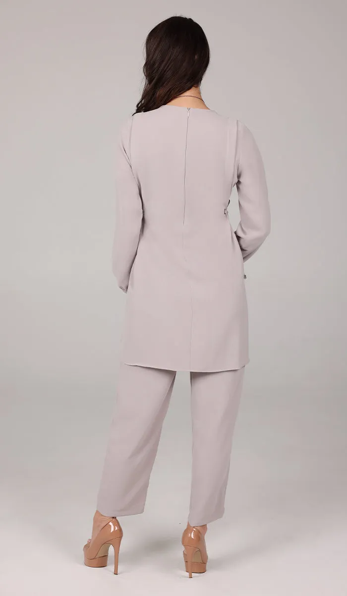 Sakinah Long Modest Adjustable Tunic - Cream - Final Sale