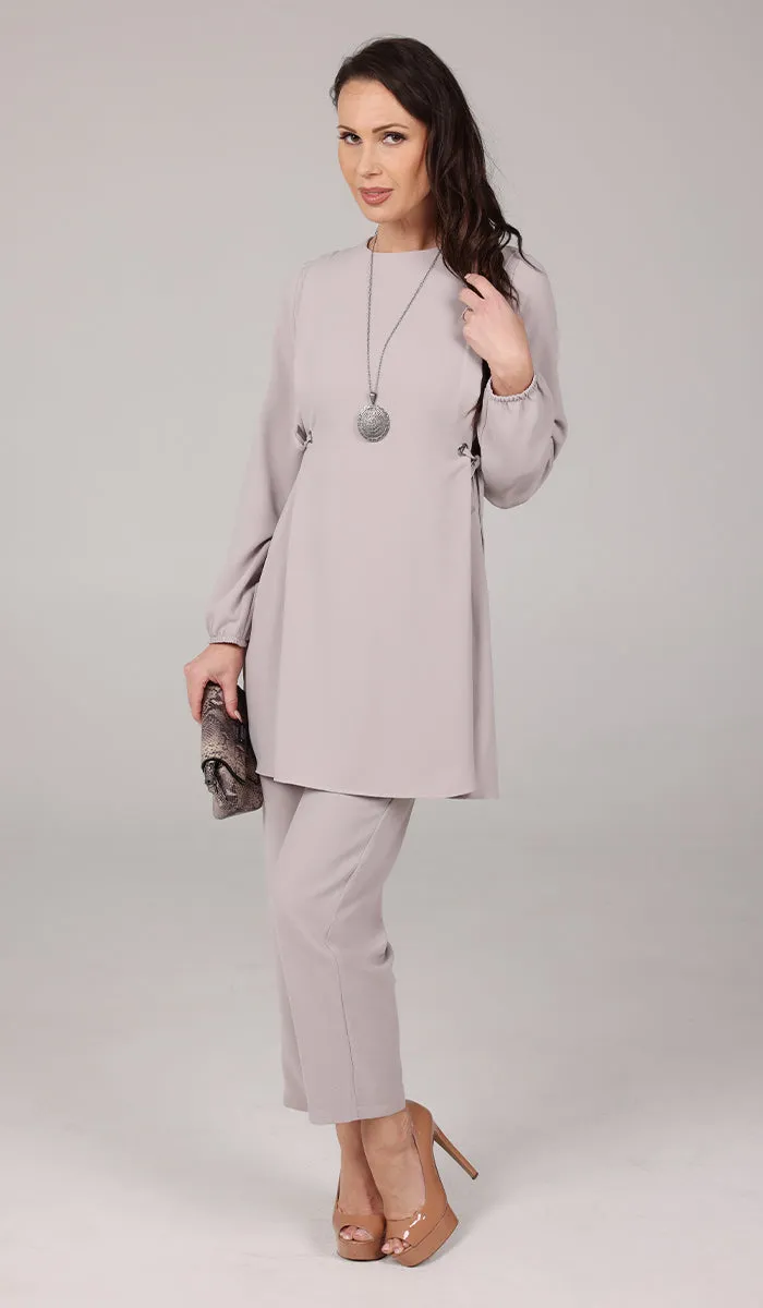 Sakinah Long Modest Adjustable Tunic - Cream - Final Sale