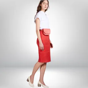 Suede Leather Pencil Skirt - Evelyn