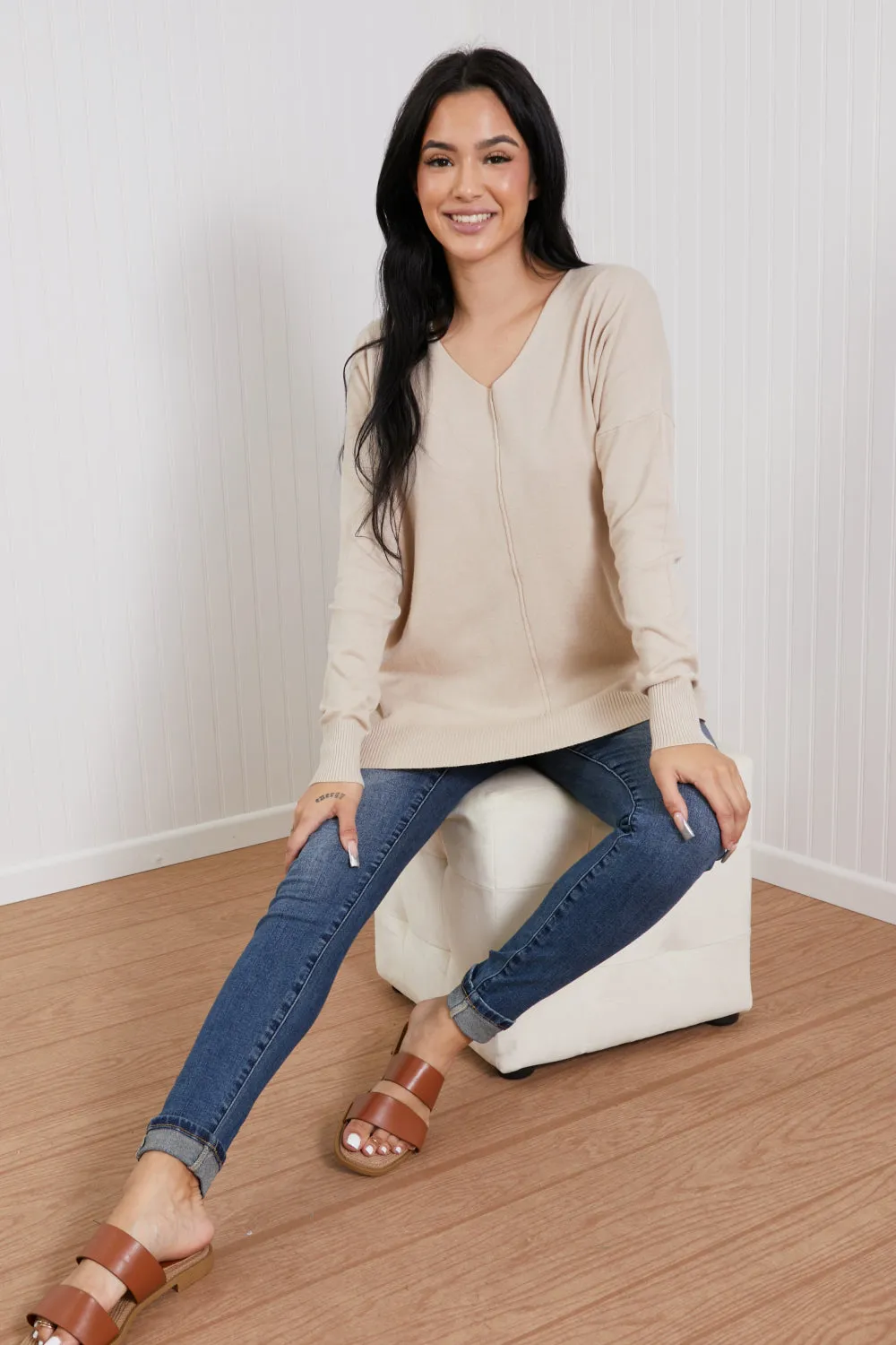 Sweater Weather Center Seam Tunic Sweater