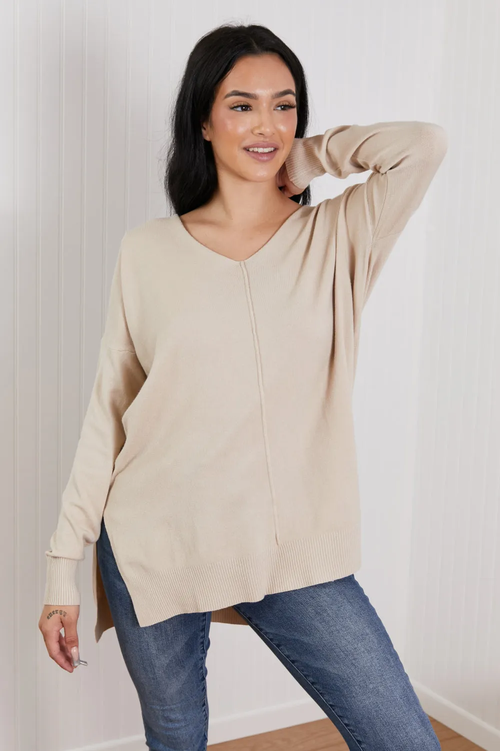 Sweater Weather Center Seam Tunic Sweater
