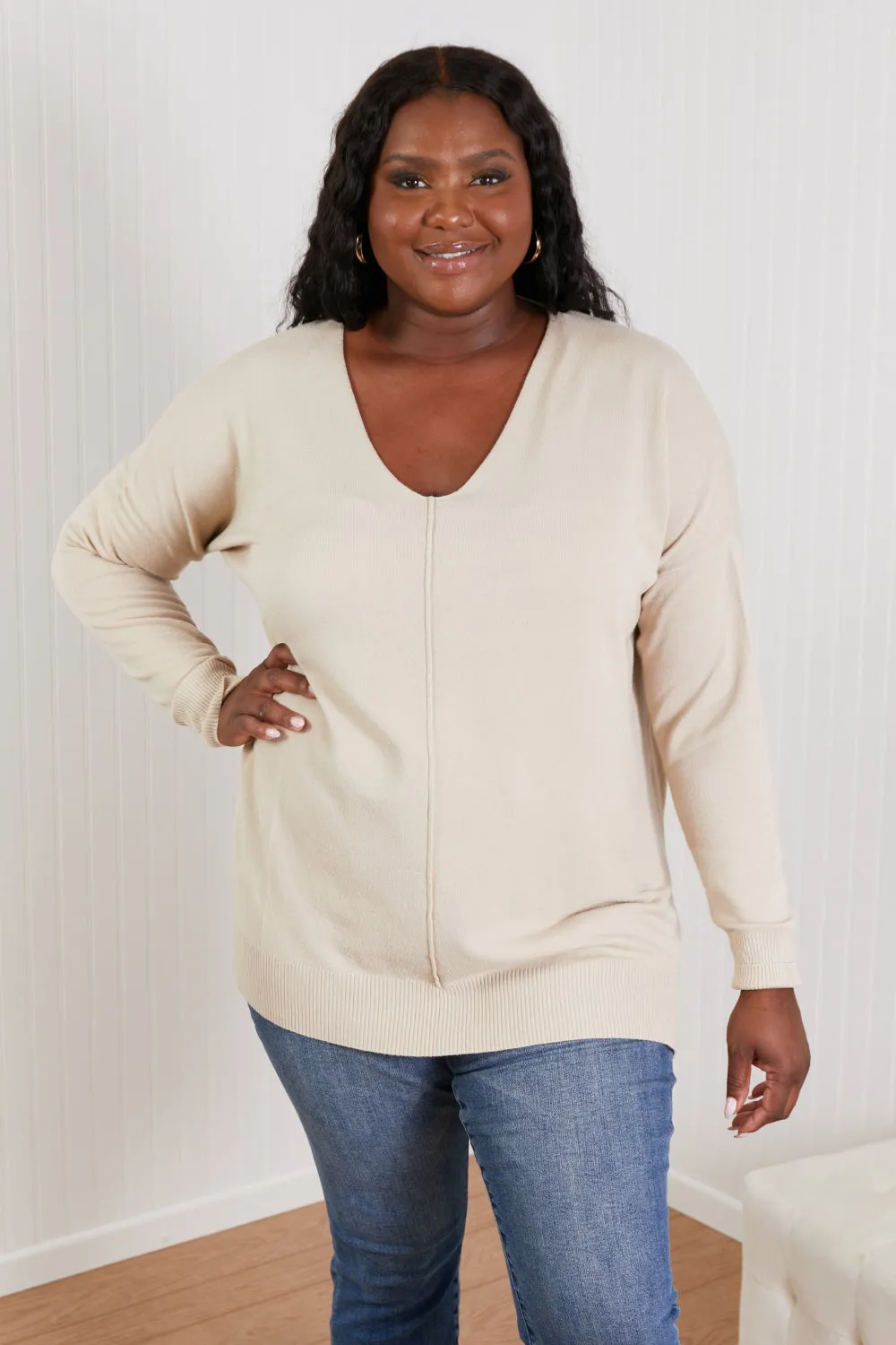 Sweater Weather Center Seam Tunic Sweater
